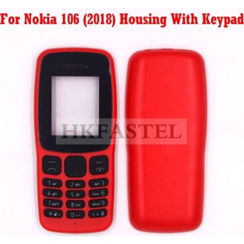 HKFASTEL High Quality Housing keyboard For Nokia 106 2018 New Mobile Phone Cover Case + English Keypad