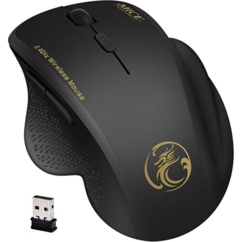 Computer Wireless Mouse 2.4 Ghz 1600 DPI Ergonomic Mouse Power Saving Mause Optical USB PC Mice for Laptop PC Red Black