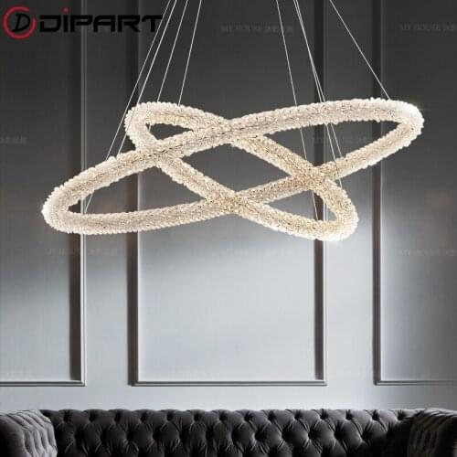 Creative LED Pendant Light Modern Home Lamp Brushed crystal Cricle Aluminium Led Ceiling Pendant Lamp Hanging Lamp Luminaires
