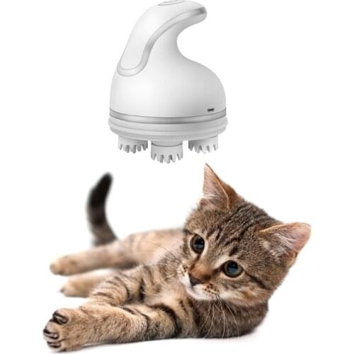 X7AB Cat Head Massager Cordless Hair Scalp Massager Electric Head Massager Comb for Pet Dog Handheld Portable Head Scratcher