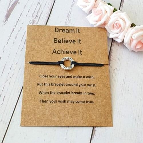 Dream It Believe It Bracelet Believe Wishes Bracelet Believe Charm Bracelet Incentive Gift for Women Men Friendship Bracelet