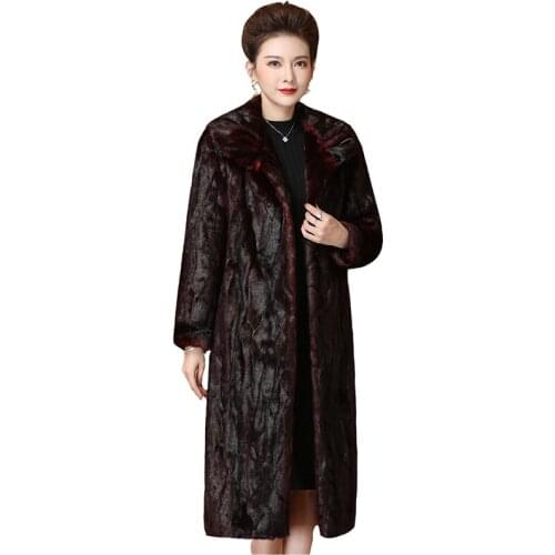 Mink coat womens whole mink winter new fashion loose mink long mink velvet fur coats womens plus size parka overcoat