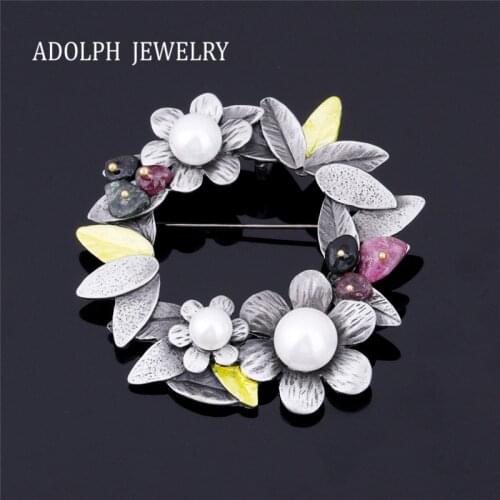 ADOLPH Jewelry New Arrivals Accessories All-match Simulated Pearl Bauhinia Flower Brooch for Women Dress Scarf Brooch Pins