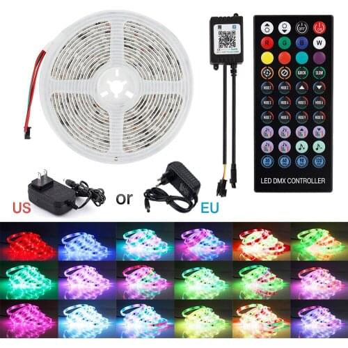 OKEEN 5m LED 12V Dream Color Flexible Strip Atmosphere Light RGB Interior Decorative Lamp Party Home Car Outdoor With APP Remote