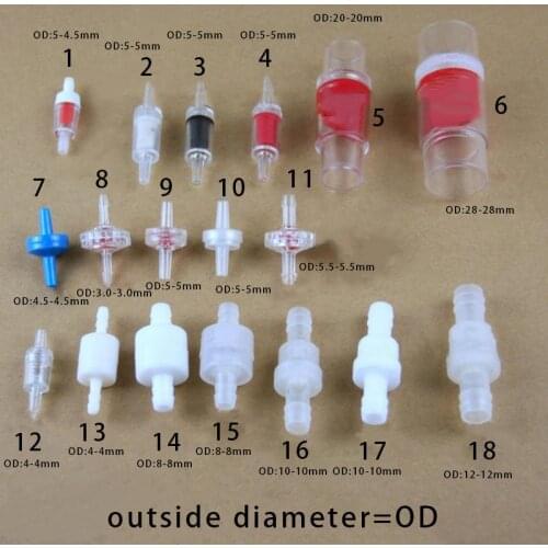 Plastic One-Way Non-Return Water One-way Valve Water Stop Valve Inline Fluids Check Valves for Fuel Gas Liquid 2 Pcs
