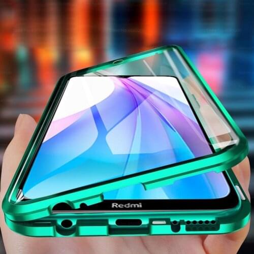 360 Full Magnetic Metal Flip Case for Xiaomi Redmi Note 8t Double-Sided Glass Cases for Xiaomi Redmi Note 8 t Note8 t Back Cover
