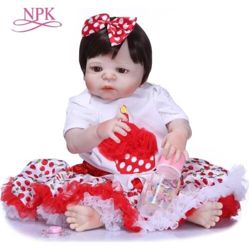 NPK Full Silicone Vinyl Body Reborn Baby Doll Girl Soft Silicone Lifelike Newborn Princess Baby Doll Bonecas Bebes Reborn Menina