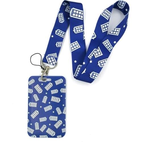 Doctor who Telephone booth Key lanyard Car KeyChain ID Card Pass Gym Mobile Phone Badge Kids Key Ring Holder Jewelry Decorations