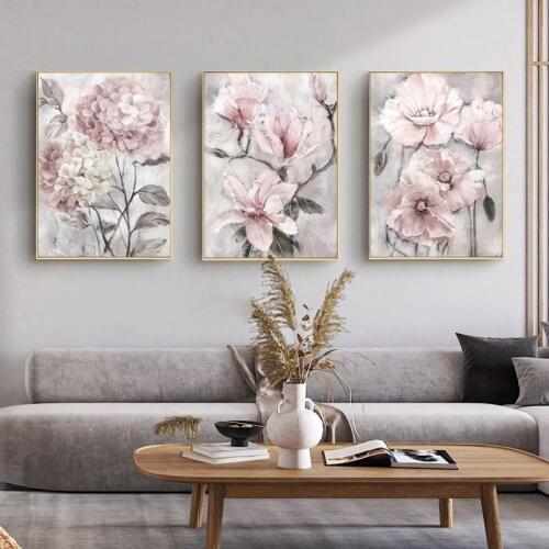 Modern Wall Art Canvas 3pcs Watercolor Flowers Poster Home Decor Nordic Print Wall Pictures for Living Room Decoration Paintings
