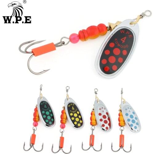 W.P.E 1pcs Spinner Fishing Lure 3#/4#/5# 6.8g/9.5g/13.4g Brass Metal Fake Lure Swimbaits Bass Pike Spoon Lure Treble Hook