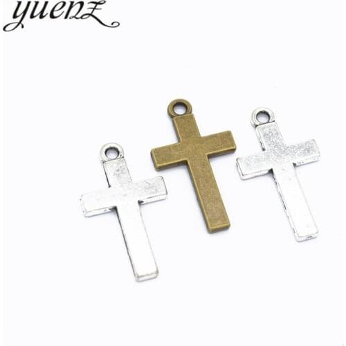YuenZ 10pcs Antique Silver color Plated cross Charms Pendants Jewelry Making Bracelet Accessories Diy Crafts Handmade T69