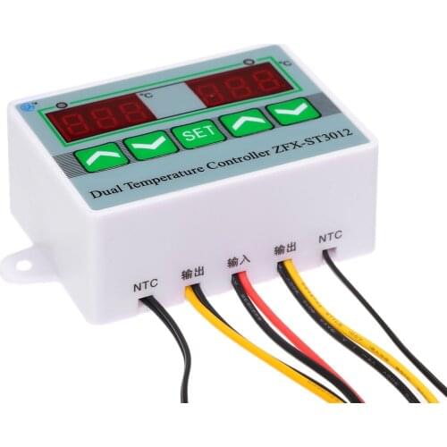 ZFX-ST3012 LED Digital Display Temperature controller Intelligent Digital Dual Thermostat Thermo Controller NTC Sensor Probe
