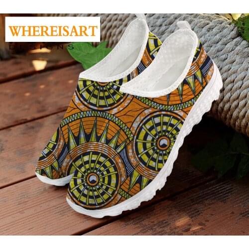 WHEREISART African Print Shoes 2019 Womens/Mens Canvas Shoes Flat Shoes Animal Sandals Print Sneakers Breathable Boat Shoes