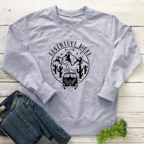 Adventure More Sweatshirt Casual Women Long Sleeve Graphic Camping Pullovers Trendy Spring Outdoors Travel Sweatshirts