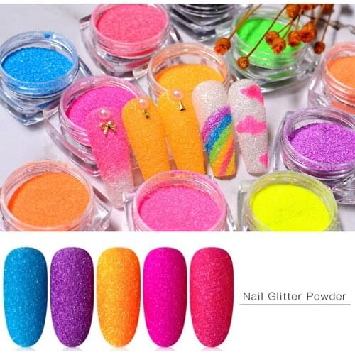 1 Box Holo Nail Glitter Powder Gradient for UV Gel Polish Nails Decorations Sugar Glitter Dipping Manicure Nail Art
