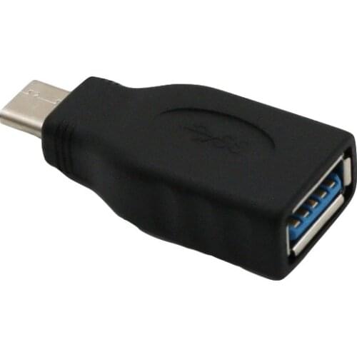 1pc USB 3.0 A Female Jack to USB 3.1 Type C Male Plug Sync Data Power Supply Adapter Converter Straight Black