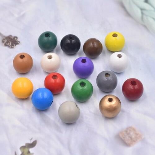 10PCS 16MM Colorful Natural Unfinished Wood Beads for DIY Crafts, Home and Holiday Decor, Jewelry Making