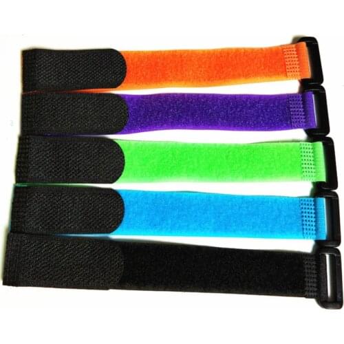 10pcs 8inch Self Adhesive Reusable Cable Tie Nylon Fastener Hook Loop Strap Cord Ties Fishing Rod Tool Fastening Tape