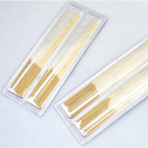 Full Gold Plated Acupuncture Needle Chinese Medicine Gold Needle 100pcs Free Shipping