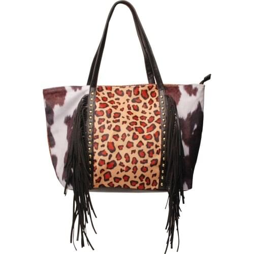 2021 Designer Summer Women Tassel Leopard Shoulder Bags Woman Crossbody Big Shopper Shopping Bags Fashion Retro Handbags