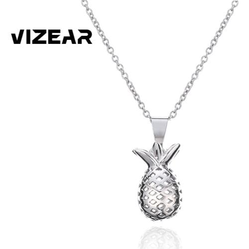 2021 New Fashion Pineapple Choker Necklace For Women Color Simple High Duty Alloy Fruit Pineapple Pendant Jewelry Birthday Gifts