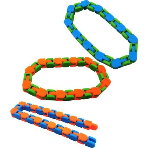 3PCS Wacky Tracks 24/48 Knot Chain Anti Stress Toy Funny Chain Decompression Toy For Kids Play