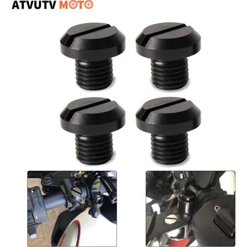 4PCS/SET M10x1.25 Mirror Hole Plugs Fit for Yamaha MT-07 MT-09, HONDA CB1000R KAWASAKI Z125/ Z400 DUCATI, Triumph, BMW