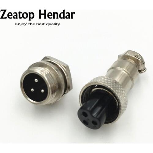 5 Set GX-12 3 Pin XLR 12mm Aviation Plug Ham Radio PCB Male + Female Metal Connector Chassis Mount