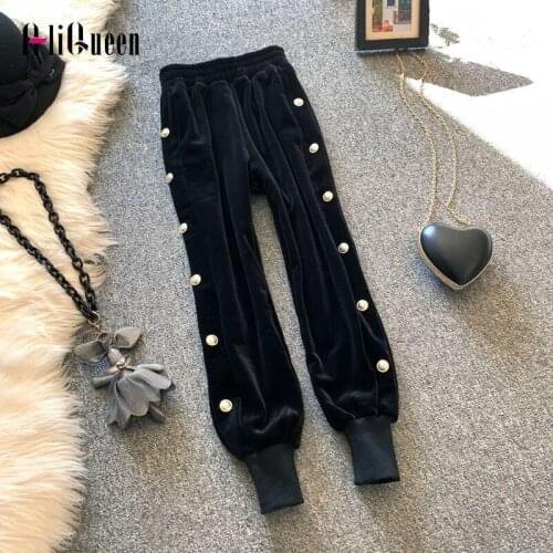 AliQueen Women's Velvet Trousers