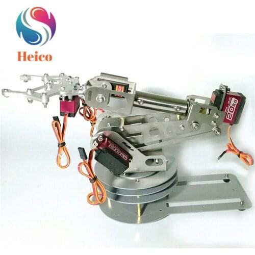 Aluminium 6DOF Robot Arm With MG996R Manipulator Smart DIY Kit App Remote Control Mechanical Robotic Clamp Claw for Silver Robot