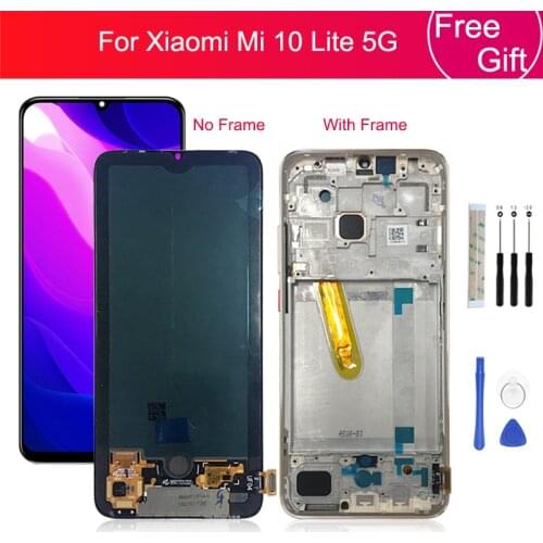 AMOLED for Xiaomi Mi 10 Lite 5G LCD Display Screen Touch Digitizer Assembly For Mi 10 Lite 5g LCD Replacement Repair Parts 6.57"