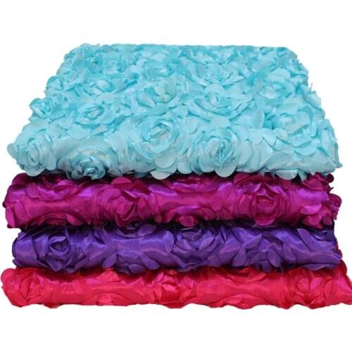 New 3/5/6/9/12/18/m Length Satin Fabric 3D Rose Flower Aisle Runner Marriage Carpet Curtain Wedding Party Backdrop Decoration