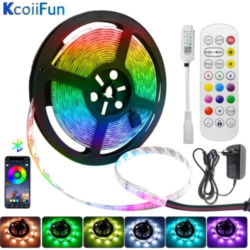 Bluetooth Controller RGB Led Strip Lights Waterproof SMD 5050 2835 DC12V 5M 10M Diode Flexible Ribbon Tape+Adapter For Bedroom
