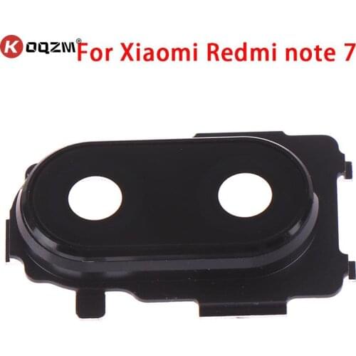 New For Xiaomi Redmi Note 7 Camera Lens Glass Back Cover With Metal Frame Holder Replacement Repair Parts