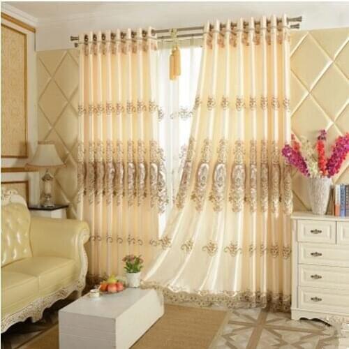 European high-grade water-soluble thorn embroidered curtain cloth gauze curtain custom finished room