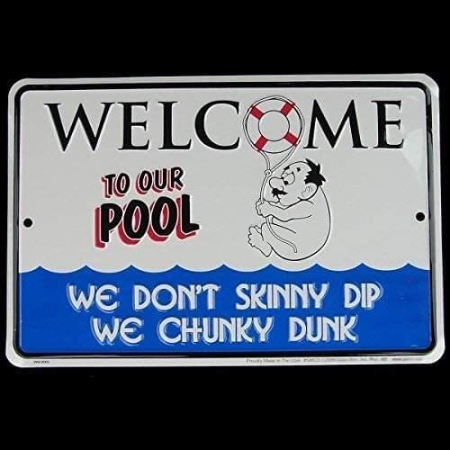 Fabri.YWL Swimming Pool or Hot Sub Metal Plate Poster Tin Sign Vintage Advertising Wall Plaque 20 x 30 cm