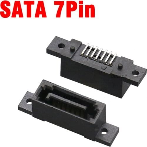 10-50pcs SATA Hard Drive Interface SMT DIP Connector 7Pin Male Socket A Type PCB Mounted With Screw Holes