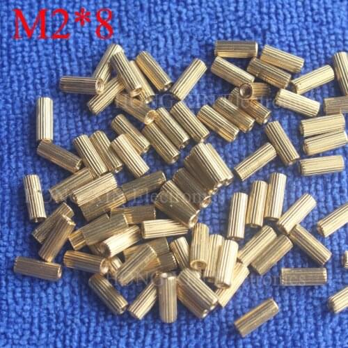 M2*8 Brass Spacer Standoff 8mm Female To Female Standoffs column cylindrical