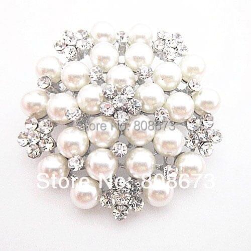 Hot Sale Retail!!Vintage Fashion High Quality Faux Pearl&Crystals Flower Lady Brooch Pin Wedding Bridal Bouquet Breastpins