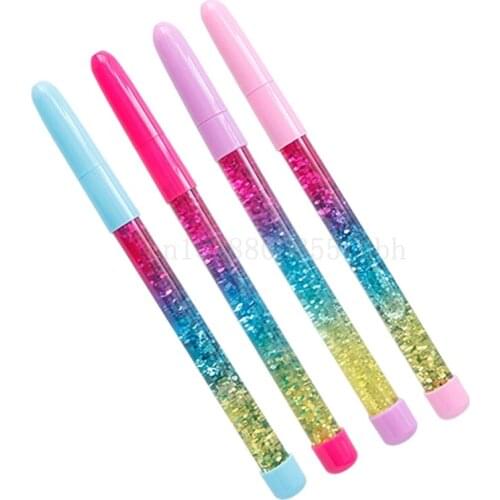 Cute 0.7mm Rainbow Color Fairy Stick Drift Sand Glitter Crystal Ball Point Pen