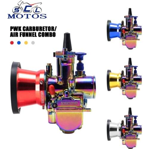 Sclmotos- 2T/4T Mikuni Koso Keihin PWK 21 24 26 28 30 32 34 Motorcycle Carburetor With Air Filter Cup For Yamaha Honda KTM ATV