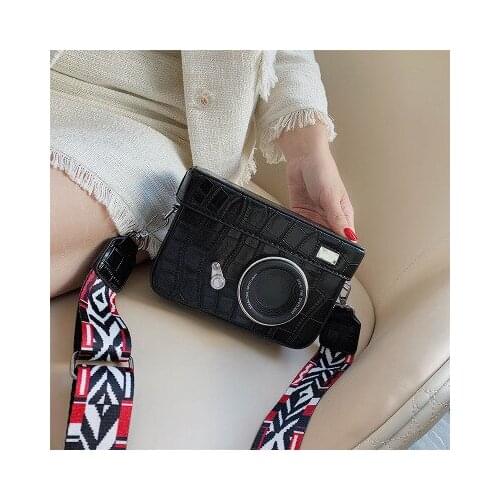 2020 New PU Camera Model Retro Shoulder Messenger Bag Crocodile Wide Shoulder Bag luxury handbags women bags designer