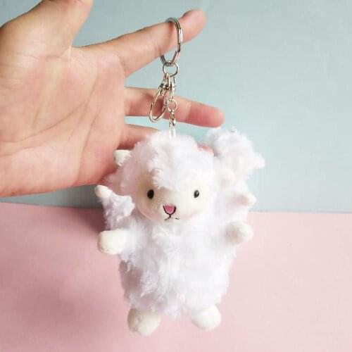 New Sheep keychain Real lambs wool Fur keychain key ring Pom Pom Keyring Bag Car Trinket Women Gift