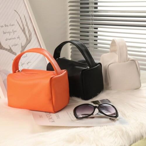 Orange Square Tote Bag High Quality Pu Leather Womens Designer Handbag Chain Shoulder Messenger Bag Travel Bag
