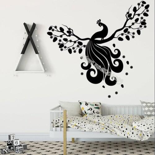 Peacock on the Branch Wall Decal Removable Vinyl Wall Stickers Kids Room Living Rooms Decor Wallpaper Home Decor Art Mural EA448
