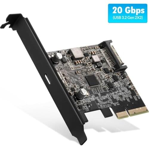 Typec USB C PCI-Express to USB 3.2 20Gbps PCI-E Express Expansion Card Adapter with ASM3242 Chipset for Windows 8/10/Linux
