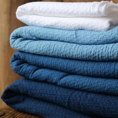 PVDF6 Indigo Dyed 100% Cotton Jacquard Fabrics Bedding/Clothings/Sashiko/Patchwork/Decoration/Curtain Blue Cotton Fabrics