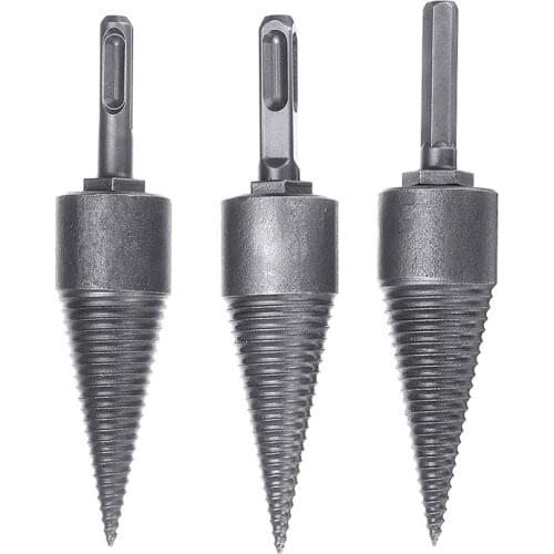 Hex /Square/Round HandleFirewood Machine Drill Wood Cone Punch Drive Drill Bit Wood Log Splitter Drilling Tools