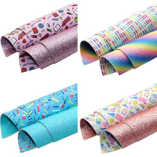 School Faux Leather Sheets Double-side Synthetic Leather Fabric For Bow-knot Bags Wallet Earring Scrapbook DIY,1Yc18767