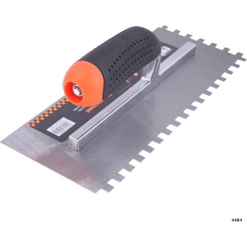 Wood Handle Tooth Trowel Manganese Steel Blade Wall Plaster Tiling Floor Tile Shovel Construction Concrete Spatula Tool